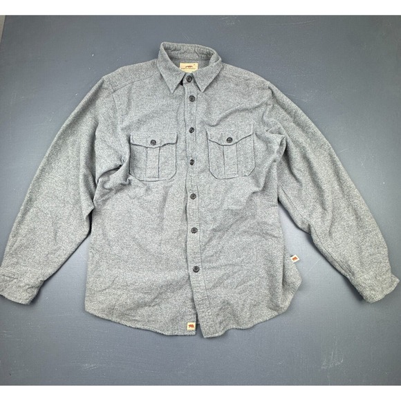 Dakota Grizzly Heavy Flannel Shirt Men's Large Gray Button Down Workwear Western - Picture 1 of 10